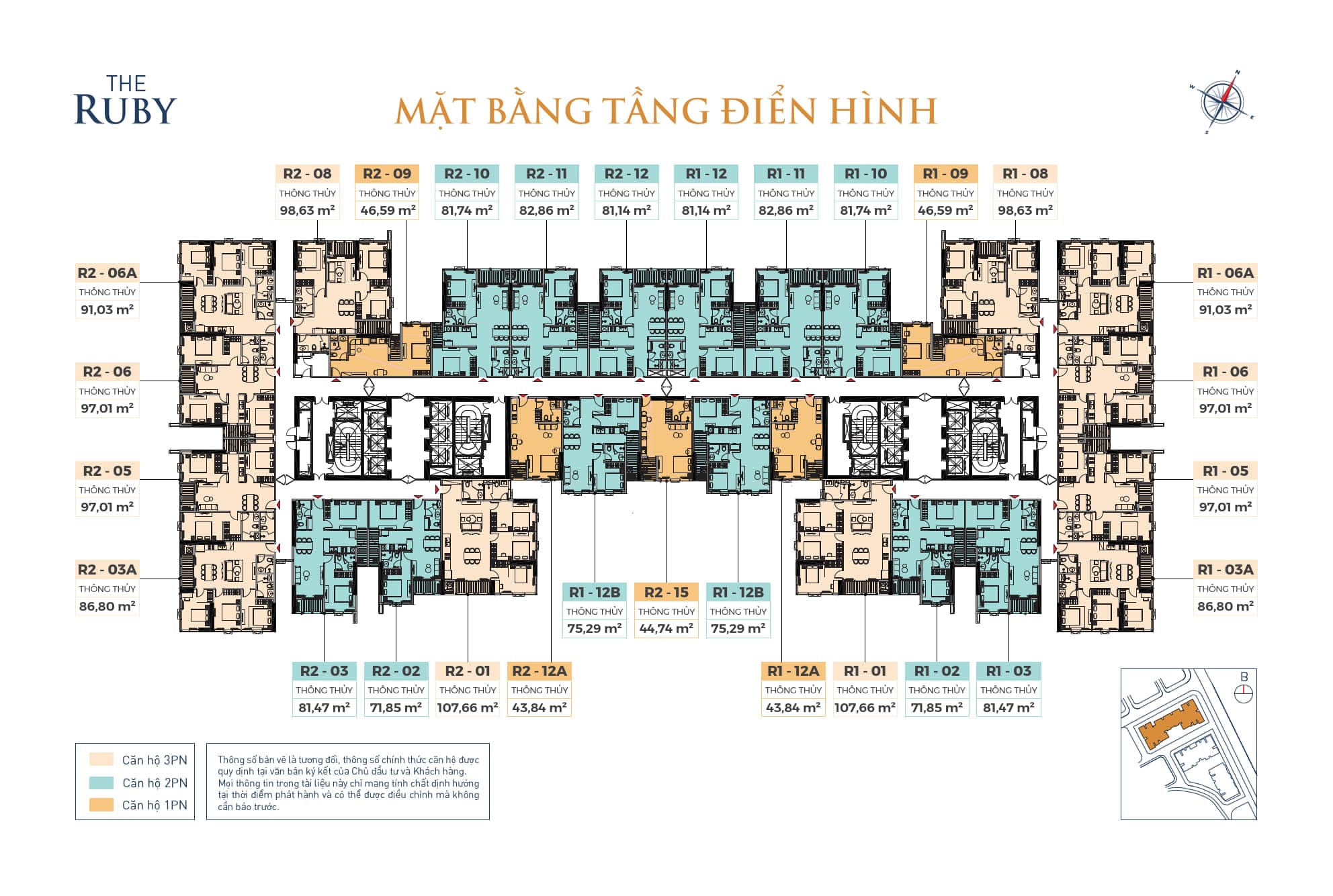 Mặt bằng Tòa Ruby